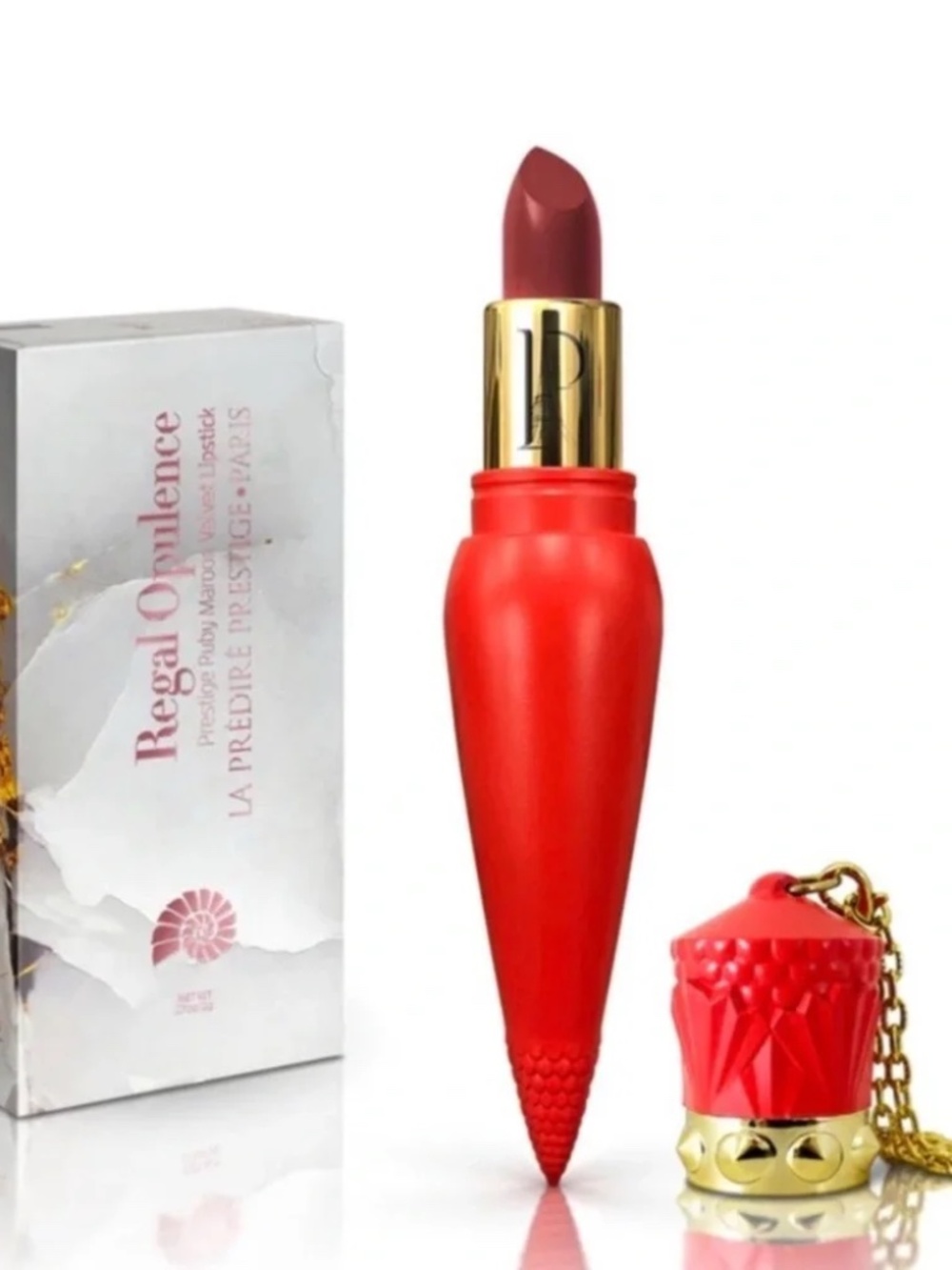 La Prestige Paris Regal Opulence Prestige Ruby Maroon Velvet Lipstick NIB $180